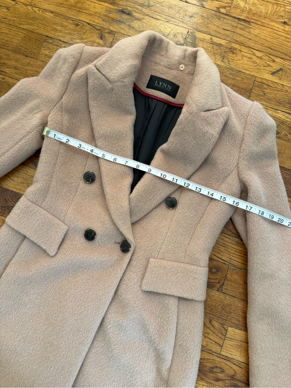 Kenneth Lynn Alpaca Wool Blend Double Breasted Camel Overcoat Size Small - Picture 9 of 16